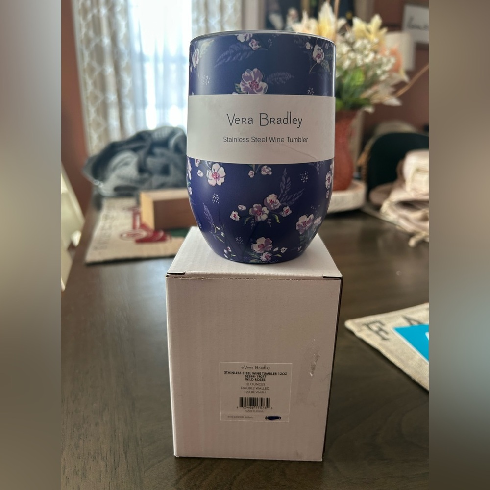 Vera Bradley Purple Floral Wine Tumbler